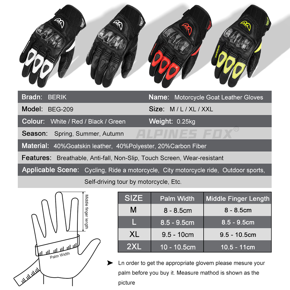 Guanti BERIK in Pelle di Capra - Mountain Biking Gloves recensione e prezzo